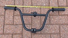 BMX Handlebars 22mm, 27cm Rise, 66cm Wide, Top Load Stem, Grips, Phone Mount