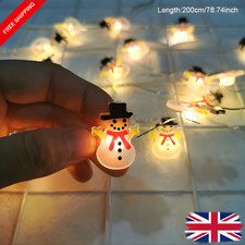 Santa Claus String Light Garland Snowman Lights Christmas Tree Ornaments NewYear