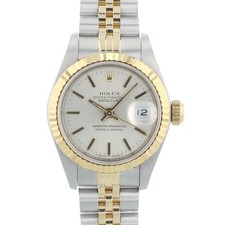 Rolex Datejust 69173 26 mm Silver Stick Dial Bi-Metal Jubilee Fluted 1985 Papers