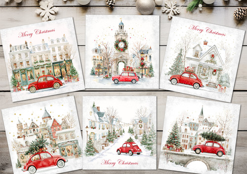 Red car city - car, christmas