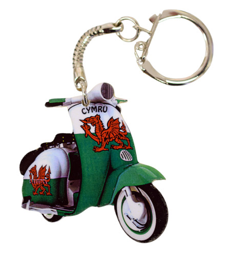 Welsh scooter keyring - keyring,