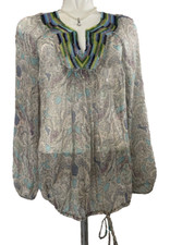 Gharani Strok Women's Embellished Patterned Sheer Top - Long Sleeved UK 12 EU 38