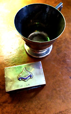 MASONIC EPNS TOT TANKARD & SILVER VESTA CASE EAST CROYDON LODGE 1926 -A DELIGHT!