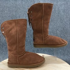 Ukala Winter Snow Boots Womens 10 Carly Brown Suede Faux Fur Mid Calf W80056