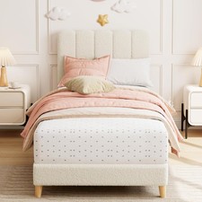 Beige Bouclé Upholstered
