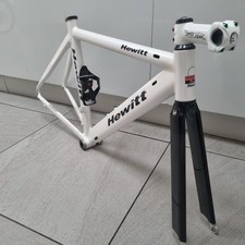 HEWITT TT FRAMESET ALUMINIUM FRAME AERO CARBON FORKS TIME TRIAL WHITE BIKE