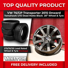 FOR VW T6 GP TOMAHAWK UTE 20IN LOAD RATED ALLOY WHEELS & TYRES DEAD MATTE BLACK