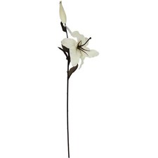Cream Stargazer Lily Spray - Artificial Silk Flowers Craft Stem