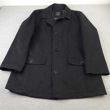 Bugatti Mens Pea Coat Size 44 Regular Black Vintage Alpen Loden Wool Overcoat