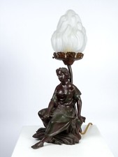 ANTIQUE SPELTER LAMP WITH  STATUE (Ref 2462)