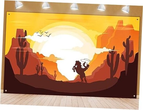 Western cowboy party backdrop - western,