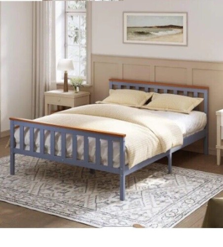 Wooden bed frame pine single - wooden,