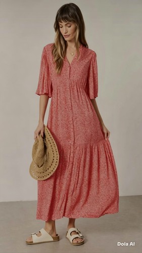 Fat face paige coral - paige, midi