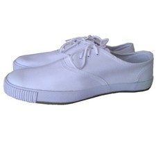 Mens White Plimsolls Size 11 ASG14 Canvas Lace Up Trainers Pumps Gym Summer Shoe