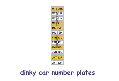 Dinky car number - car, plates