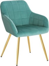 WOLTU 1/2/4x Kitchen Dining Chairs Velvet Armchairs with Padded Seat Metal Leg