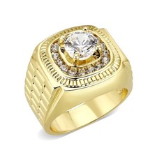 Mens gold ring signet pinky
