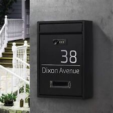 Personalised Post Box Large Letter Mail Box Steel Lockable Wall Mount With Codes
