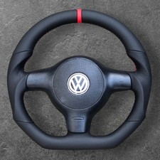 VW LUPO POLO 6N2 GTI FLAT BOTTOM LEATHER CUSTOM STEERING WHEEL