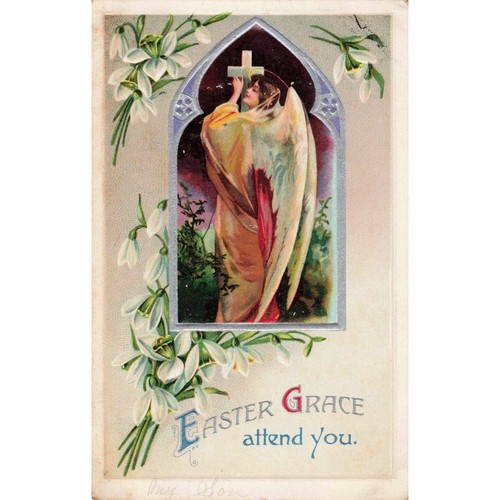 Antique easter postcard - postcard, angel