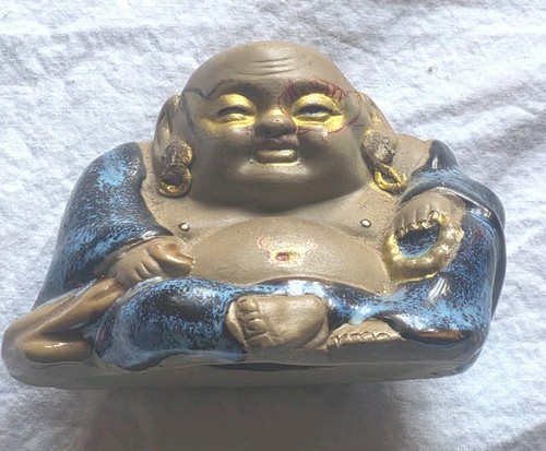 Small smiling buddha blue - small,