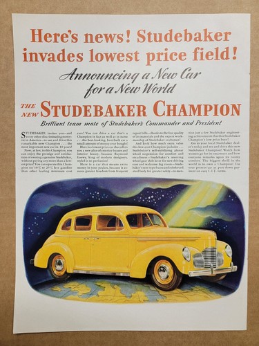 Vintage 1939 new studebaker - vintage,