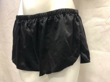 black satin French knickers sleep shorts pyjama bottoms Size 18 20 FREE POSTAGE
