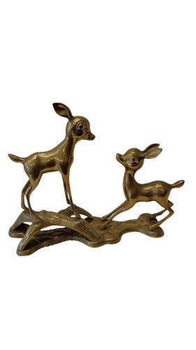 Vintage solid brass deer - brass,