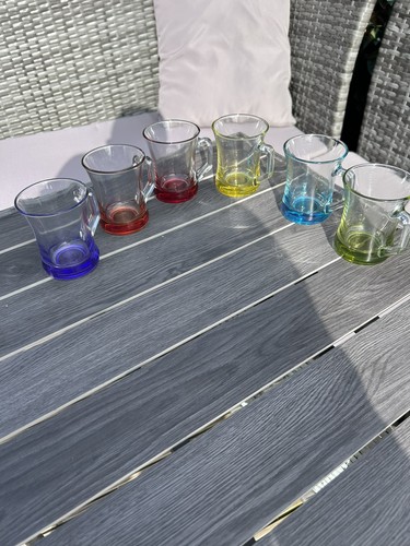 Set coloured glass tea - set,