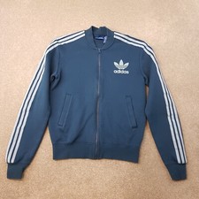 Adidas Mens Track Jacket Small Blue Bomber Firebird Originals Superstar Cotton