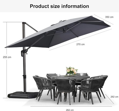5 m garden cantilever - 3.5,