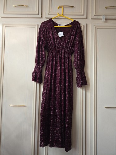 Zara womens burgundy maxi - zara,