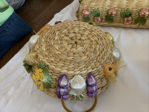 Vintage woven raffia straw - vintage,