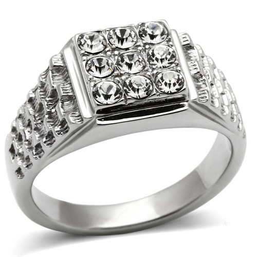 Mens silver ring signet pinky