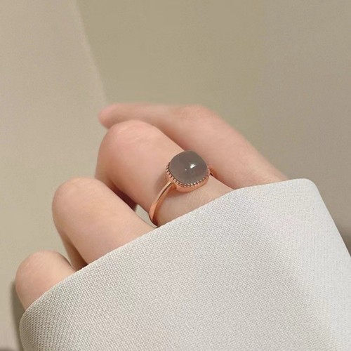 Adjustable square jade ring - adjustable,