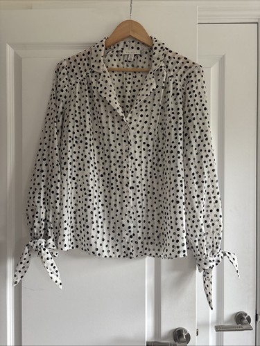 Topshop white black polka - black, dot