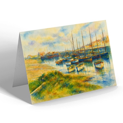 Greeting card the harbour - greeting,