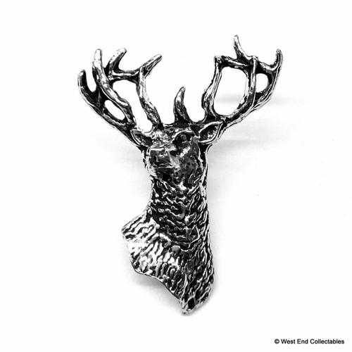 Proud stag head pewter - stag,