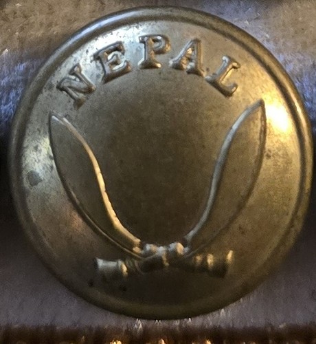 Vintage nepal button military - vintage,