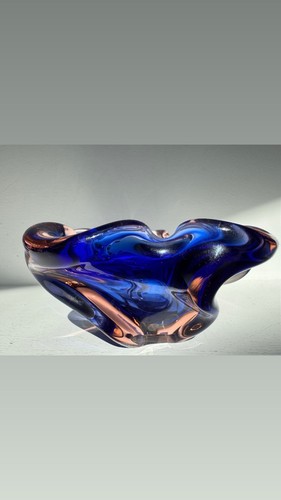 Vintage czech art glass bowl - czech,