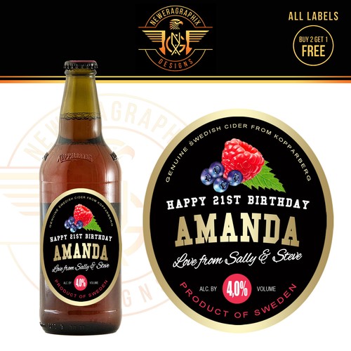 Personalised cider mixed fruit - personalised,