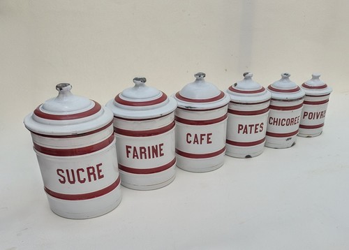 Set vintage enamel - set, 6