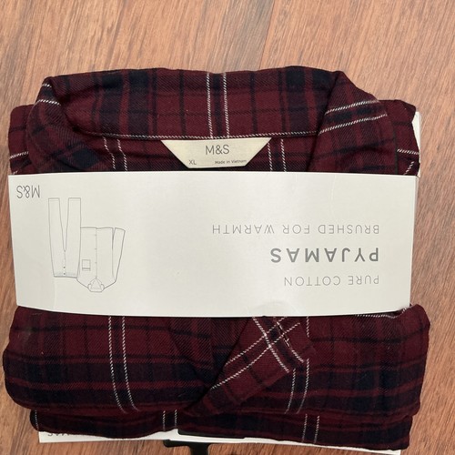 Men burgundy checked - m&s,