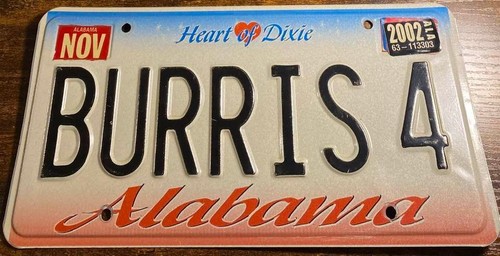 Burris vanity license plate - 4,