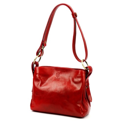 Red italian leather shoulder - italian,
