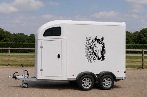 Horse box vinyl decal - horse,