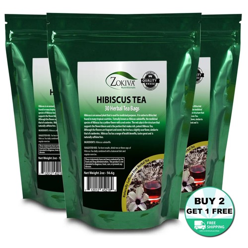 Hibiscus tea bags pack - hibiscus, 3-pack