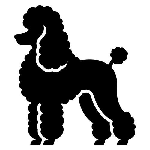 Cute poodle silhouette vinyl - cute,