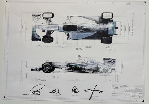 Lewis hamilton signed mercedes - signed,