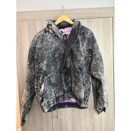 Vintage acid wash bomber